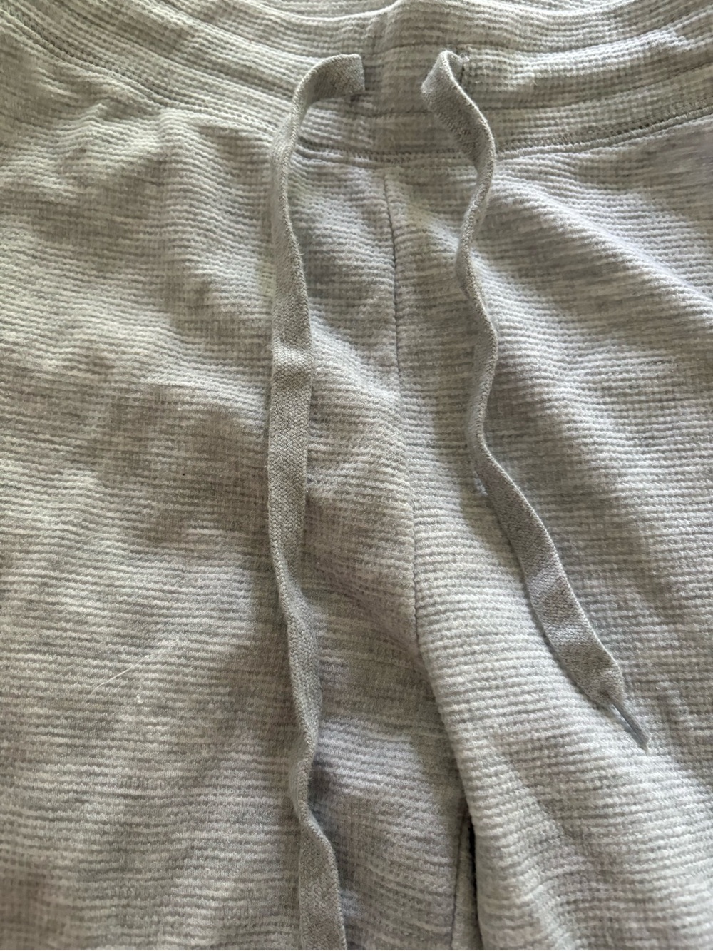 Aritzia Light Gray Ribbed Drawstring Track Pants - Picture 2 of 3